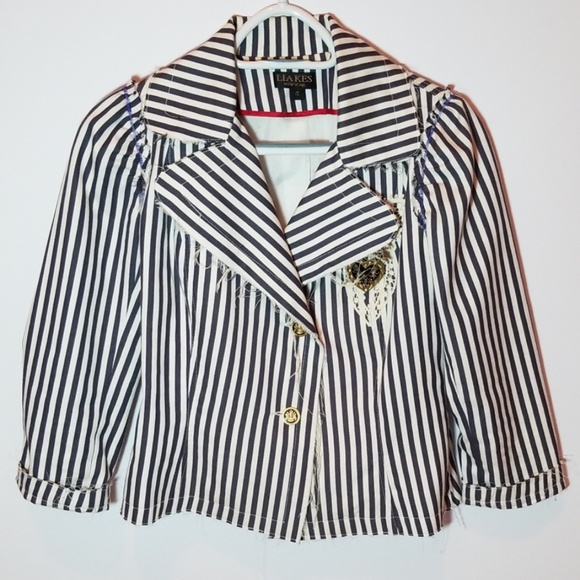 Lia Kes striped crop sleeve blazer - Picture 1 of 4